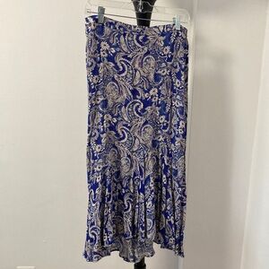 Elegant Blue Paisley Skirt